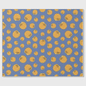 Schattig vet Sinaasappel kattenpatroon blauw Cadeaupapier (Vlak)