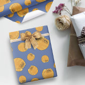 Schattig vet Sinaasappel kattenpatroon blauw Cadeaupapier