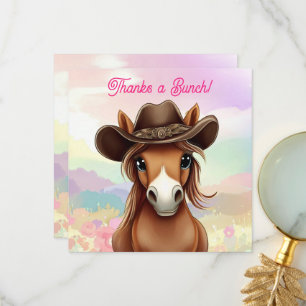 Schattig veulen in cowboyhoed bedankkaart