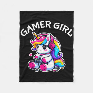 Schattig videospel Gamen Eenhoorn Gamer Meisje 1  Fleece Deken