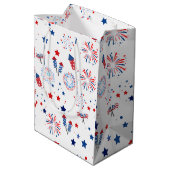Schattig vier juli patriottisch patroon medium cadeauzakje (Achterkant Gekanteld)