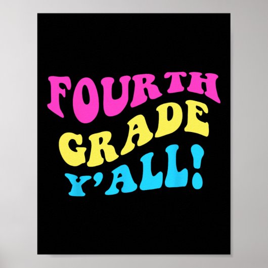 Schattig Vierde Grade Leraar 4de Grade Student Ter Poster (Voorkant)
