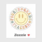 Schattig Vierde Grade Leraar Gift, 4e Grade Leraar Sticker (Vel)