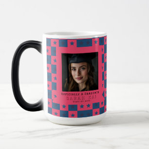 Schattig Vierkant Patroon Universiteit Afstuderen Magische Mok