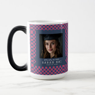 Schattig Vierkant Patroon Universiteit Afstuderen Magische Mok