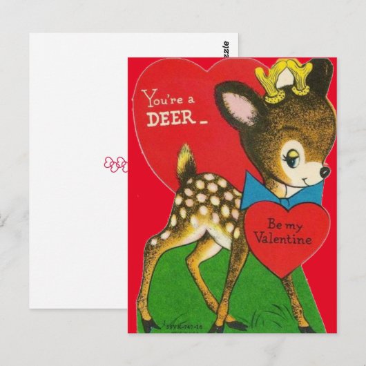 Schattig Vintage Baby Valentijn Briefkaart (Voorkant / Achterkant)