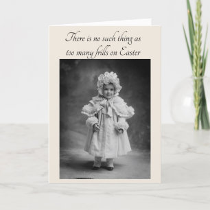 Schattig Vintage Babymeisje, Te Veel Kant, Pasen Feestdagen Kaart