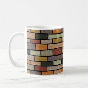 Schattig vintage bakstenen patroon koffiemok