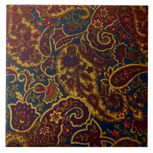 Schattig vintage donkerbruin paisley ontwerp tegeltje