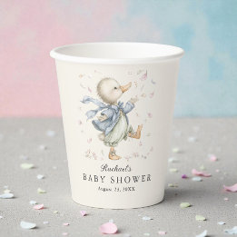 Schattig Vintage Eend Verhaaltjesboek Baby Shower Papieren Bekers