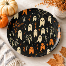 Schattig Vintage Geest Patroon Halloween Spoken He