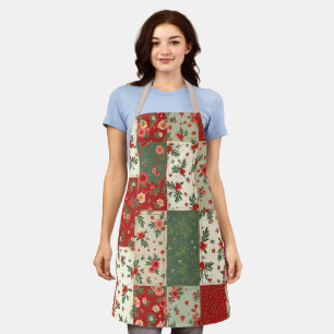 Schattig vintage geïnspireerd kerst quiltpatroon schort
