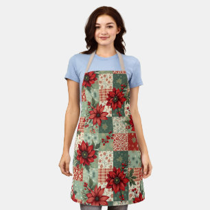 Schattig vintage geïnspireerd kerst quiltpatroon schort