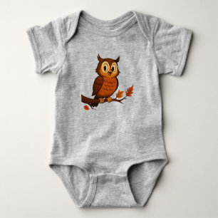 Schattig, vintage grillige herfst/uil romper