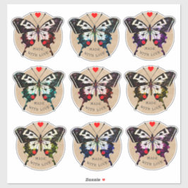 Schattig Vintage Grunge Vlinder Hart Gemaakt Met L Sticker