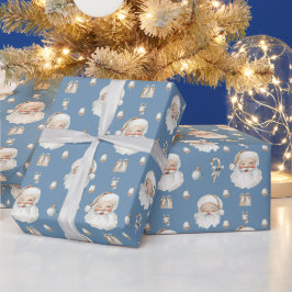 Schattig Vintage Kerstman Vakantiewrappapier Cadeaupapier