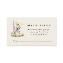 Schattig vintage konijn baby shower luier loterij 