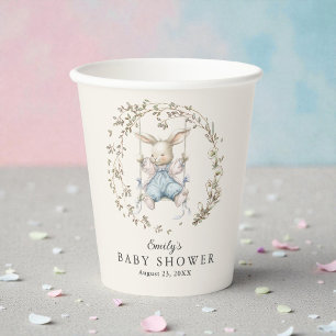 Schattig Vintage Konijntje Meisje Baby Shower Papieren Bekers
