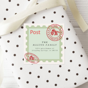 Schattig Vintage Post Vakantie Retouradres Vierkante Sticker