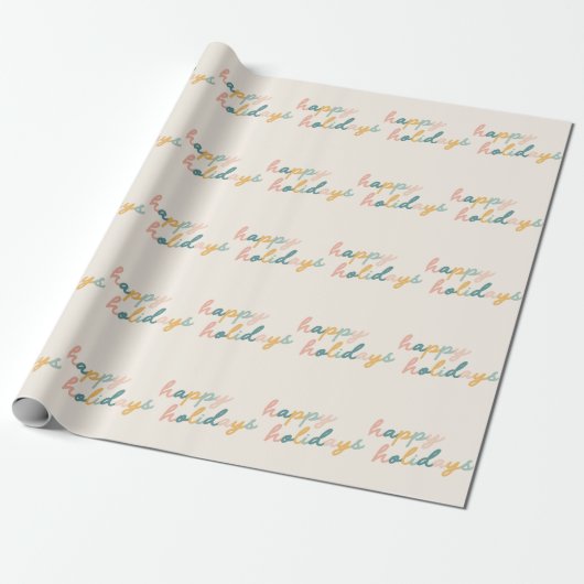 Schattig Vintage Script Pastel Prettig Vieren Cadeaupapier (Uitgerold)