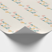 Schattig Vintage Script Pastel Prettig Vieren Cadeaupapier (Hoek)