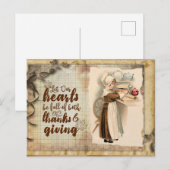 Schattig vintage Thanksgiving dankbaarheid  Briefkaart (Voorkant / Achterkant)