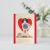 Schattig Vintage Valentijn Briefkaart (Staand voorkant)