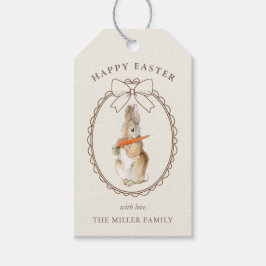 Schattig vintage waterverf Paashaas Cadeaulabel