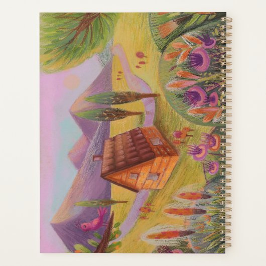 schattig violet landschap Planner (Achterkant)