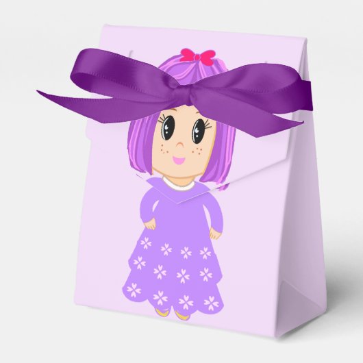 Schattig Violet Meisje Dank Je Bedankdoosjes (Voorkant Zijde)