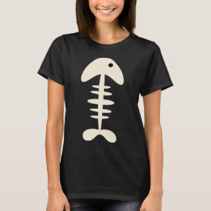 Schattig Vis Bot Zwart en Amandel Crème Minimal Sk T-shirt