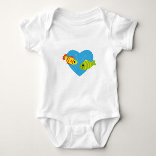 Schattig Vis Koppel Valentijnsdag Aquarium Liefde Romper
