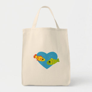 Schattig Vis Koppel Valentijnsdag Aquarium Liefde Tote Bag