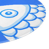 Schattig Vis Paar Blauw Wit Abstract Patroon Snijplank (Hoek)