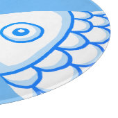 Schattig Vis Paar Blauw Wit Abstract Patroon Snijplank (Hoek)