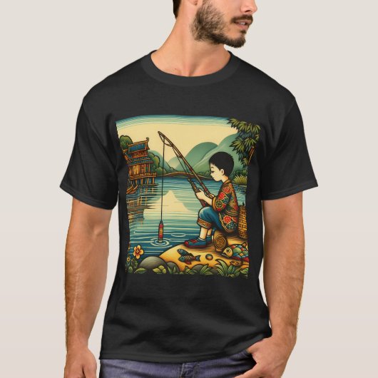 Schattig vissersboot (cirkel) t-shirt (Voorkant)