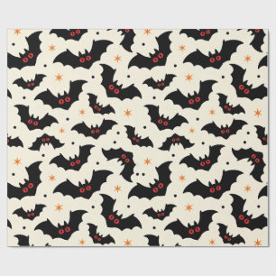 Schattig Vleermuis Griezelig Patroon Halloween Cadeaupapier