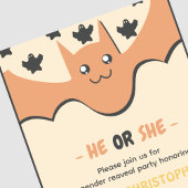 Schattig vleermuis Sinaasappel Hij of Zij Hallowee Kaart