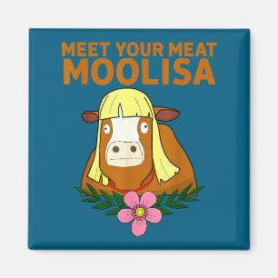 Schattig Vlees Moolisa Koe Puns Sarcasme Magneet