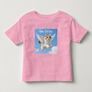 Schattig Vliegend Kittenspookje Calico Tabby Blauw Kinder Shirts
