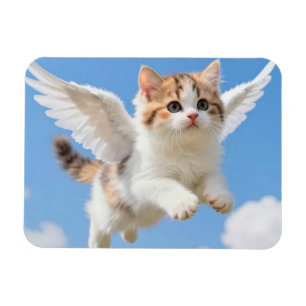 Schattig Vliegend Kittenspookje Calico Tabby Blauw Magneet