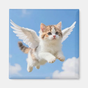 Schattig Vliegend Kittenspookje Calico Tabby Blauw Magneet