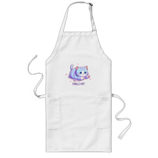 Schattig Vliegend Lavendel Kitten Kawaii Lang Schort