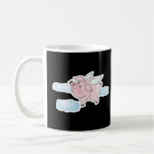 schattig vliegend varken koffiemok (Links)