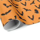 Schattig vliegende vleermuizen patroon Halloween Cadeaupapier (Rol Hoek)