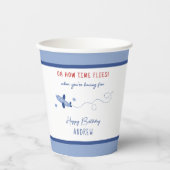 Schattig Vliegtuig Hoe de tijd vliegt Eerste Verja Papieren Bekers (Voorkant)