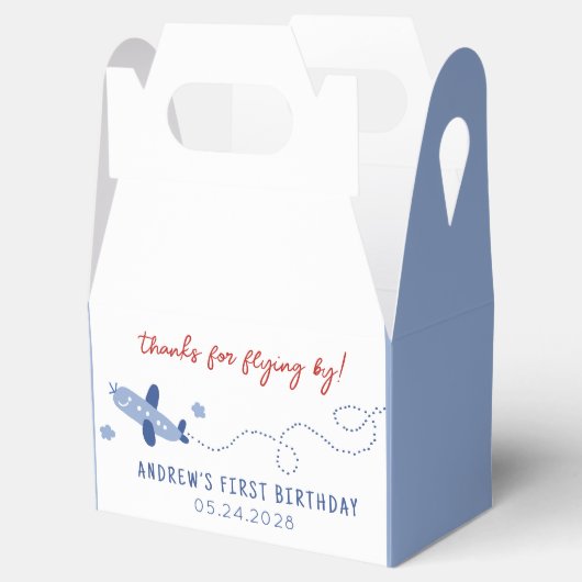 Schattig Vliegtuig Hoe de tijd vliegt Verjaardagsf Bedankdoosjes (Geopend)