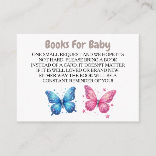 schattig vlinder Geslacht Onthullen Party tuin Informatiekaartje (Voorkant)