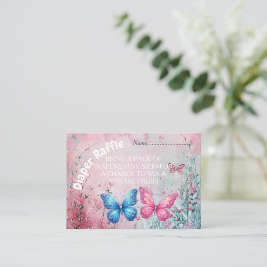 schattig vlinder Geslacht Onthullen Party tuin Informatiekaartje (Staand voorkant)