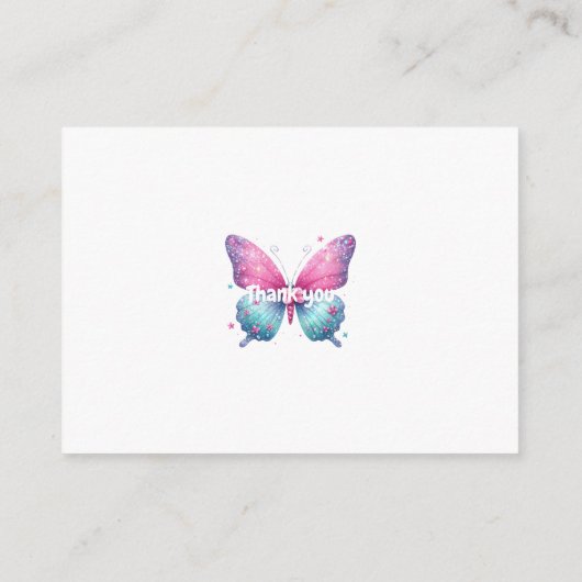 schattig vlinder Geslacht Onthullen Party tuin Informatiekaartje (Achterkant)